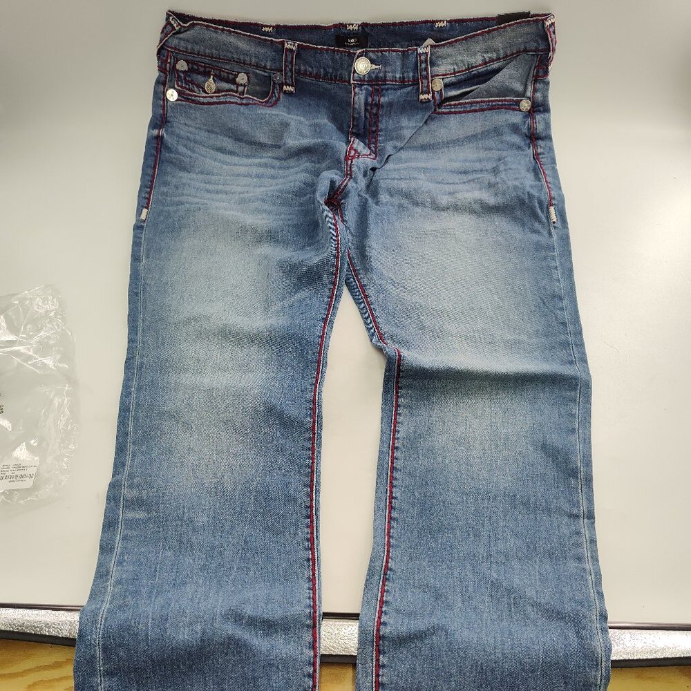 True Religion Men's Rocco Red Trimmed Jeans Sz 44                      P#307@CMK